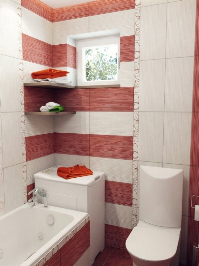 Bathrooms striped walls